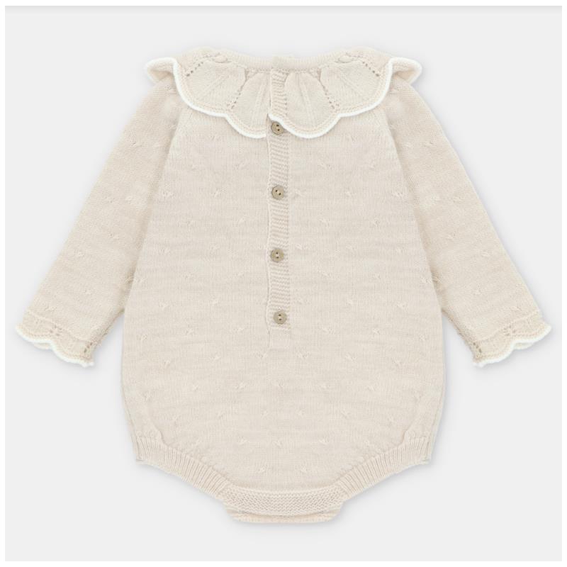 Martin Aranda - Baby Girl Draylon Short Knit Romper Liverpool, Beige Image 2