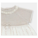 Martin Aranda Baby Girl Dress Knit & Woven Combo Quebec, Beige Mix Image 3