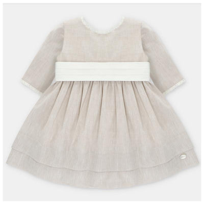 Martin Aranda Baby Girl Dress Quebec, Beige Image 1