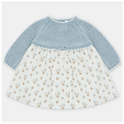 Martin Aranda - Baby Girl Knit/Woven Mix Dress Sheffield Blue Grey Image 1