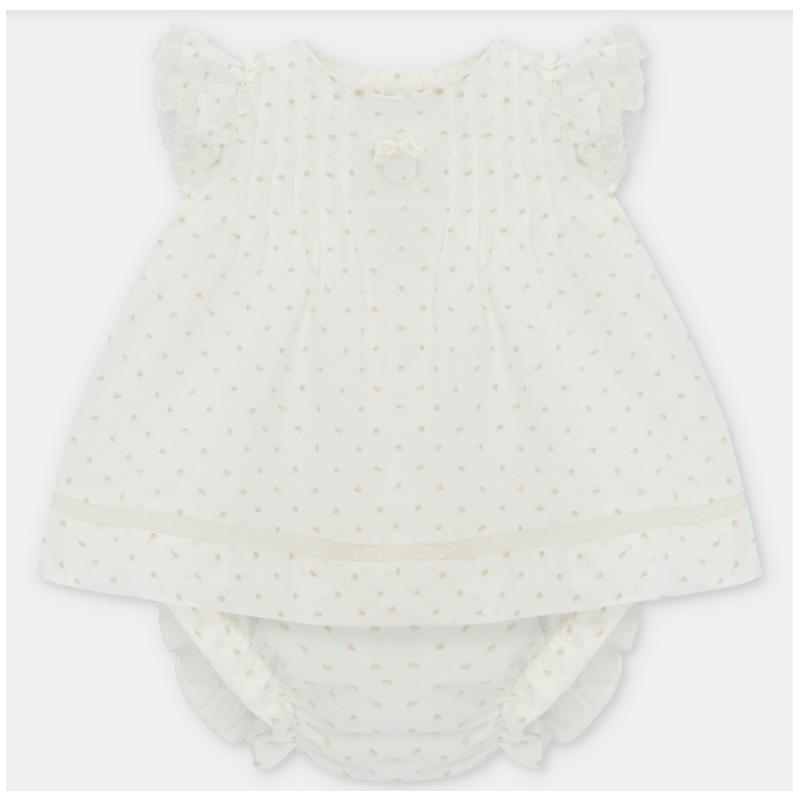 Martin Aranda - Baby Girl Set Dress & Bloomer Plumeti Volterra, Arena Image 1