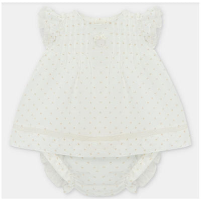 Martin Aranda - Baby Girl Set Dress & Bloomer Plumeti Volterra, Arena Image 1