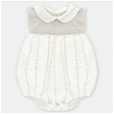 Martin Aranda Baby Girl Short Romper Knit Quebec, Beige Mix Image 1