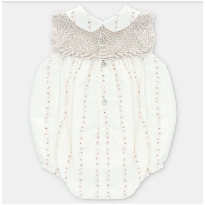 Martin Aranda Baby Girl Short Romper Knit Quebec, Beige Mix Image 2