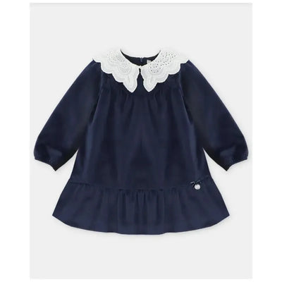Martin Aranda - Baby Girl Velvet Holiday Dress Dark Blue Image 1