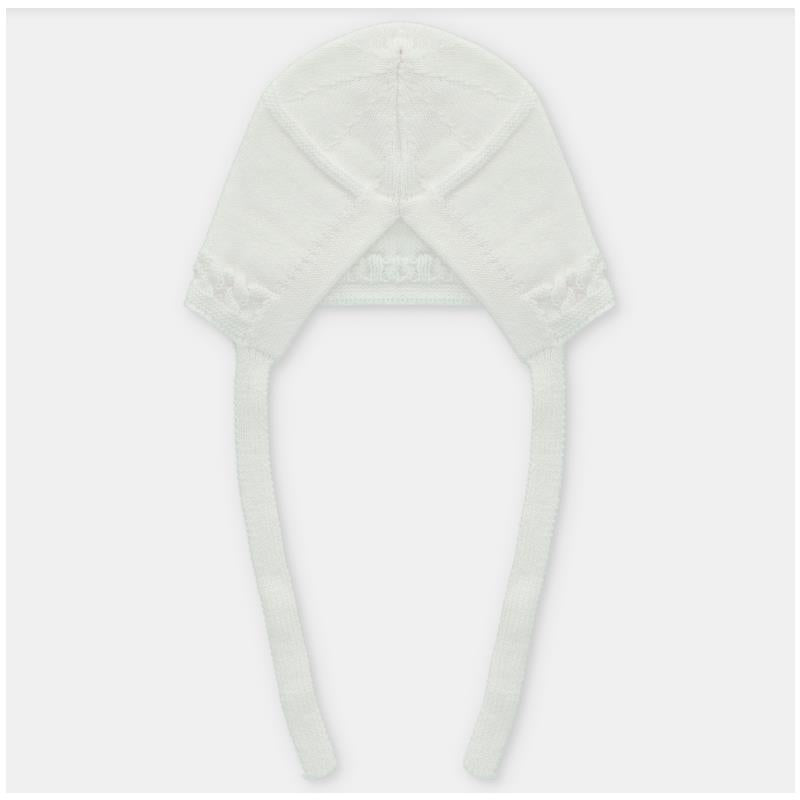 Martin Aranda Baby Knit Bonnet Regina White Image 2