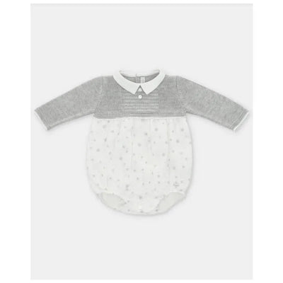 Martin Aranda - Baby Short Knit Romper & Glace, Light Grey Image 1