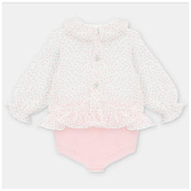 Martin Aranda - Draylon Knit & Woven Short Romper Preston, Light Pink & White Image 2