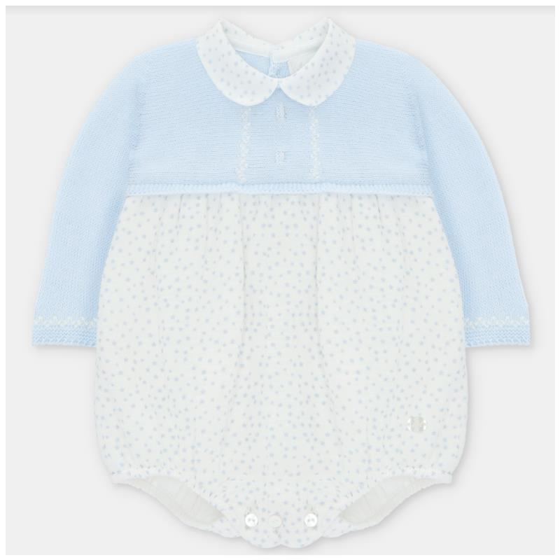Martin Aranda - Draylon Knit & Woven Short Romper Preston Pastel Blue Image 1