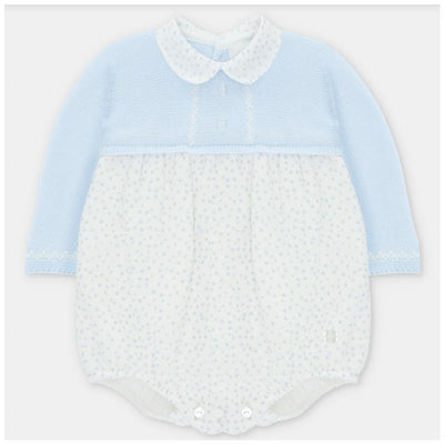 Martin Aranda - Draylon Knit & Woven Short Romper Preston Pastel Blue Image 1