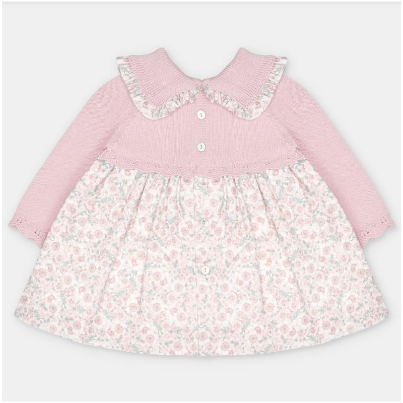 Martin Aranda Dress In Sweater Knit & Fabric Mix, Lena Dusty Rose