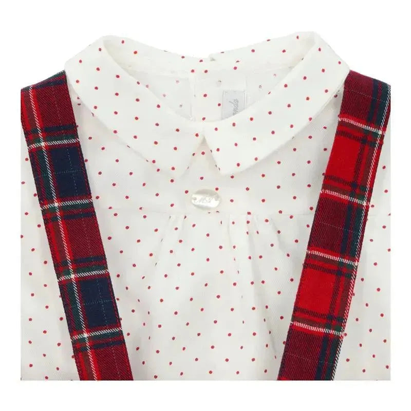 Martin Aranda - Set Shirt & Bloomer Woven Boy Natale, Red/White Image 2