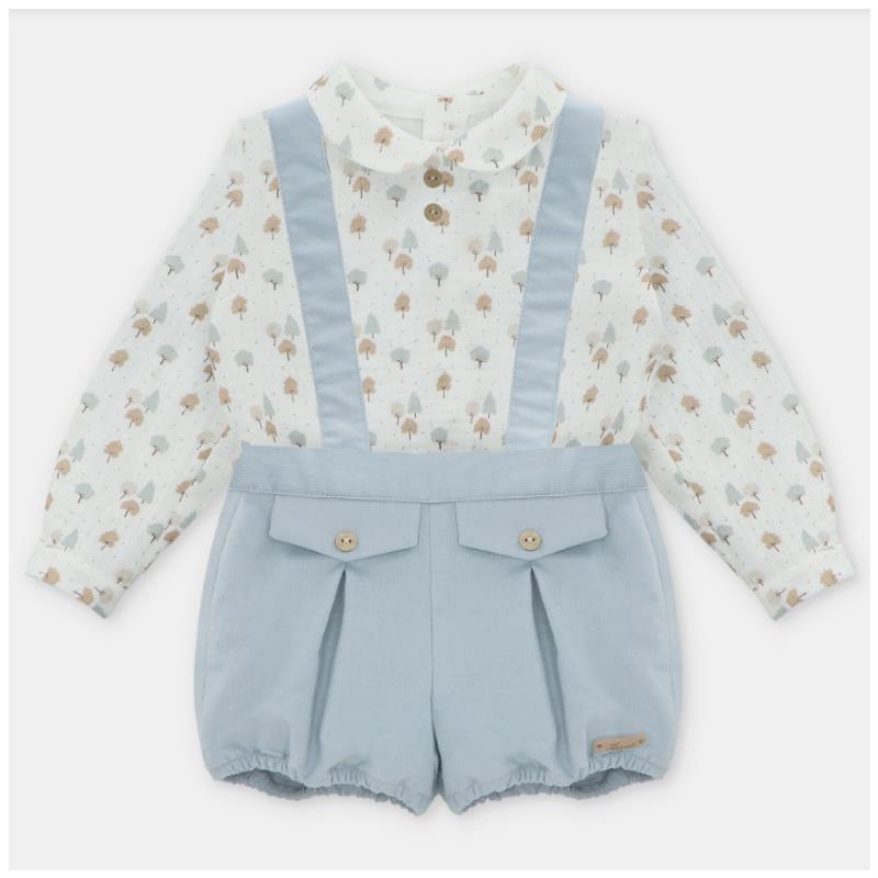Martin Aranda - Set: Shirt & Coordinated Shorts With Straps Sheffield Blue Grey Image 1
