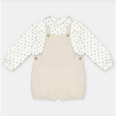 Martin Aranda Set Shirt & Overall In Woven Fabric, Aller Beige