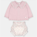 Martin Aranda Set Sweater & Bloomer In Sweater Knit And Fabric Mix, Lena Dusty Rose