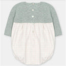 Martin Aranda Short Romper In Sweater Knit & Fabric Mix, Pravia Sage