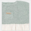 Martin Aranda Short Romper In Sweater Knit & Fabric Mix, Pravia Sage