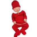 Martin Aranda - Take Me Home Set Petit Flowers Sweater, Leggins & Bonnet, Red Image 1