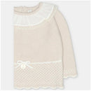 Martin Aranda Top, Leggings With Feet & Bonnet In Sweater Knit Cotton Set Blend, Aller Beige