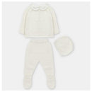 Martin Aranda Top, Leggings With Feet & Hat In Sweater Knit Cotton Set Blend, Amieva Blue Grey