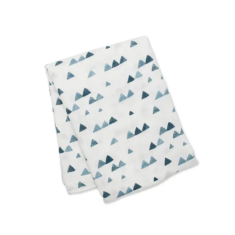 Mary Meyer - Lulujo Hello World Hat & Swaddle Set, Navy Triangles Image 5