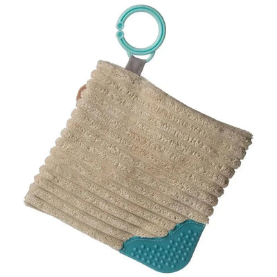 Sparky Puppy crinkle teether toy with a hang ring, textured fabric, and silicone teething surface for babies.