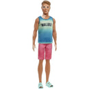 Mattel - Barbie Ken Doll, Brunette Cropped Hair & Vitiligo in Malibu Tank Image 1