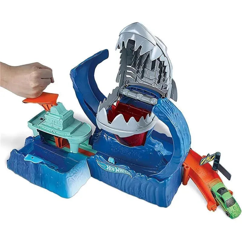 Mattel Hot Wheels City Color Changing Robo Shark Jump Frenzy Play Set Image 3