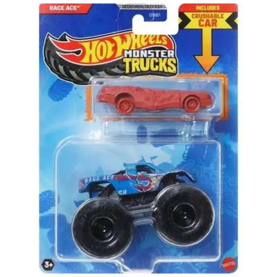 Mattel - Hw Mt Die-Cast & Truck Race Ace And Crushed Sedan - Sudden Stop Image 1