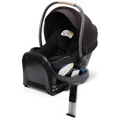 Maxi-Cosi Ambra Infant Car Seat in Caspian Caviar, featuring a black fabric seat, harness system, and a protective base.