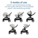 Maxi-Cosi Zelia Pro 5-in-1 Travel System with Mico Pro Infant Car Seat, Caspian Caviar Image 4