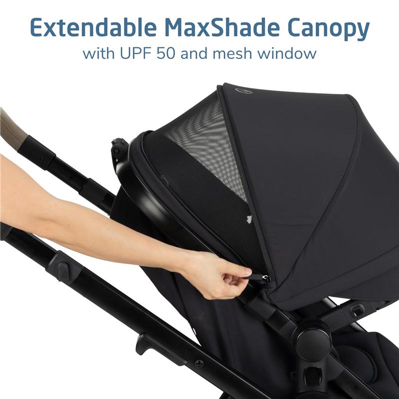 Maxi-Cosi Zelia Pro 5-in-1 Travel System with Mico Pro Infant Car Seat, Caspian Caviar Image 9