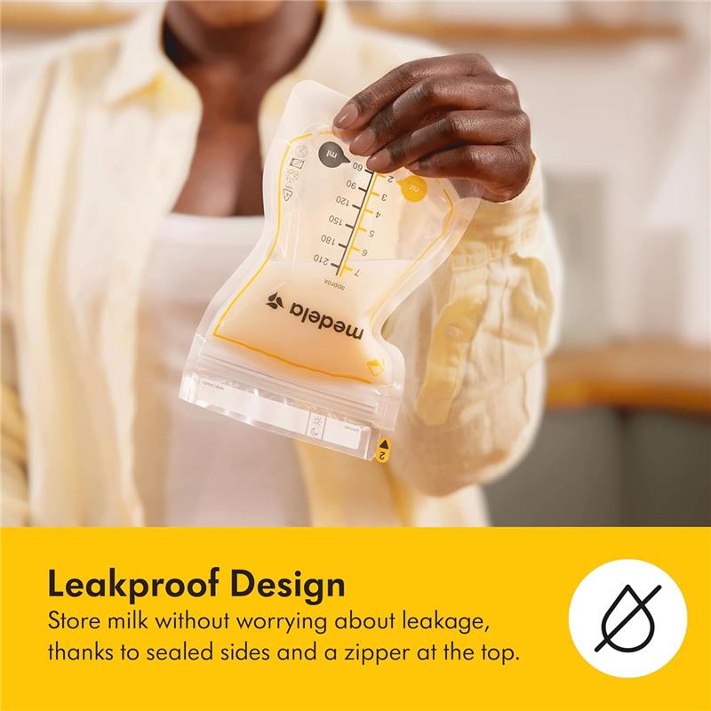 Medela - Easy Pour Breastmilk Storage Bags 100 Count 7oz/210ml Disposable, Leakproof, Fast Freeze Image 5