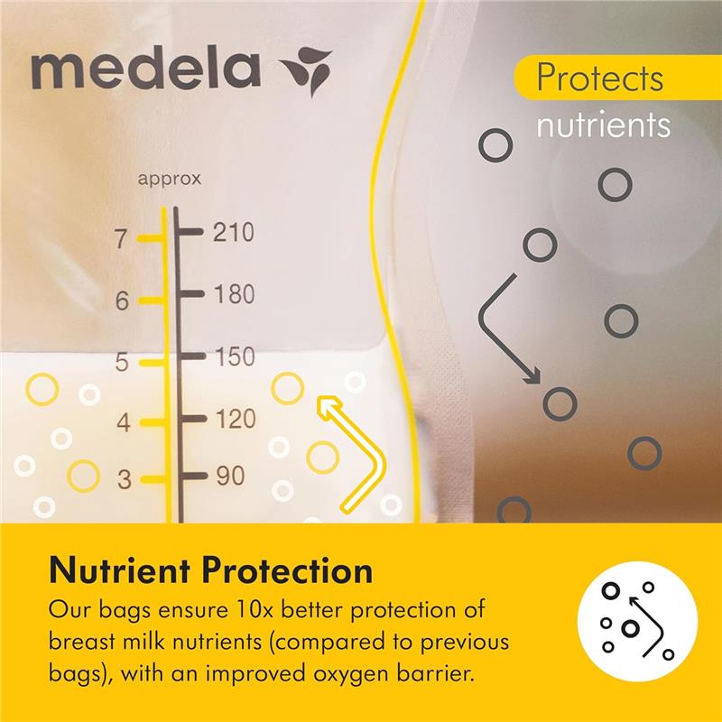 Medela - Easy Pour Breastmilk Storage Bags 100 Count 7oz/210ml Disposable, Leakproof, Fast Freeze Image 8
