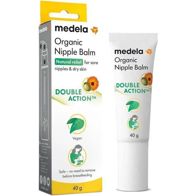 Medela Purelan Organic Nipple Cream, 40g, provides natural relief for sore nipples and dry skin; vegan, safe for breastfeeding.