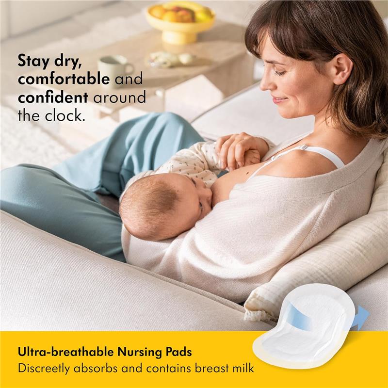 Medela - Ultra-Breathable Nursing Pads, Highly Absorbent, Super Soft, Discreet Design For Comfortable Wear, Pack Of 120 Image 2