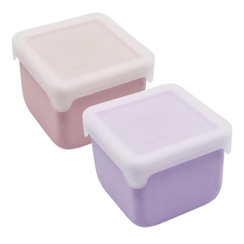 Melii - 2Pk Silicone Snack Container, 236ml/8oz per Container, Pink & Purple Image 1