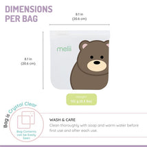 Melii - 4Pk Reusable Sandwich & Snack Bags for Kids, 2 Panda & 2 Bear Image 2