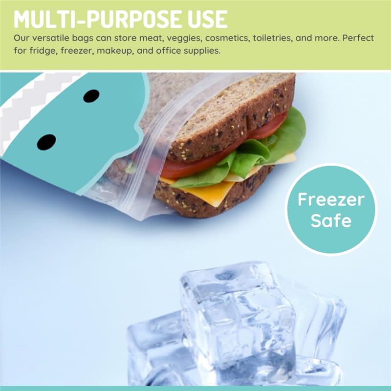 Melii - 4Pk Reusable Sandwich & Snack Bags for Kids & Adults, 2 Cat & 2 Unicorn Image 6