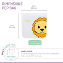 Melii - 4Pk Reusable Sandwich & Snack Bags for Kids & Adults, 2 Dinosaur & 2 Lion Image 2