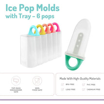 Melii 6 Piece Ice Pops with Tray - Fruity Colors Image 2