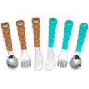 Melii - 6Pk Toddler & Kid Feeding Spoon Fork & Knife Set, Bear & Shark Image 1