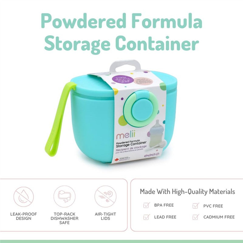 Melii - Baby Formula Storage Container with Integrated Scoop 400ml / 13.5oz Capacity, Blue Image 3