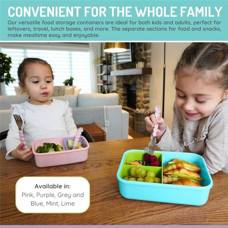Melii - Bento Box With Removable Divider 42.2 Oz/1250 Ml, Blue & Mint Image 2