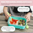 Melii - Glass Bento Box with Sleeve, Oven, Microwave, Freezer & Dishwasher safe, 25oz, Blue Image 4
