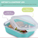 Melii - Glass Bento Box with Sleeve, Oven, Microwave, Freezer & Dishwasher safe, 25oz, Blue Image 5