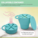 Melii - Silicone Collapsible Snack Container With Finger Trap, Blue Image 4