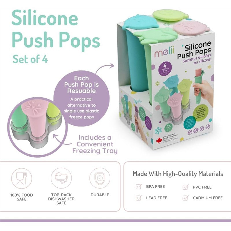 Melii Silicone Push Pops - 4 Pack with Tray Image 3
