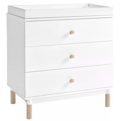 Million Dollar Baby - Babyletto Gelato 3-Drawer Changer Dresser with Removable Changing Tray, White & Washed Natural Image 1