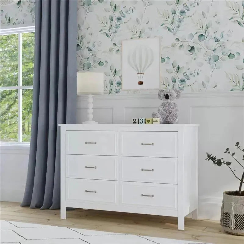 Million Dollar Baby - DaVinci Baby Charlie 6-Drawer Double Dresser in White Image 6